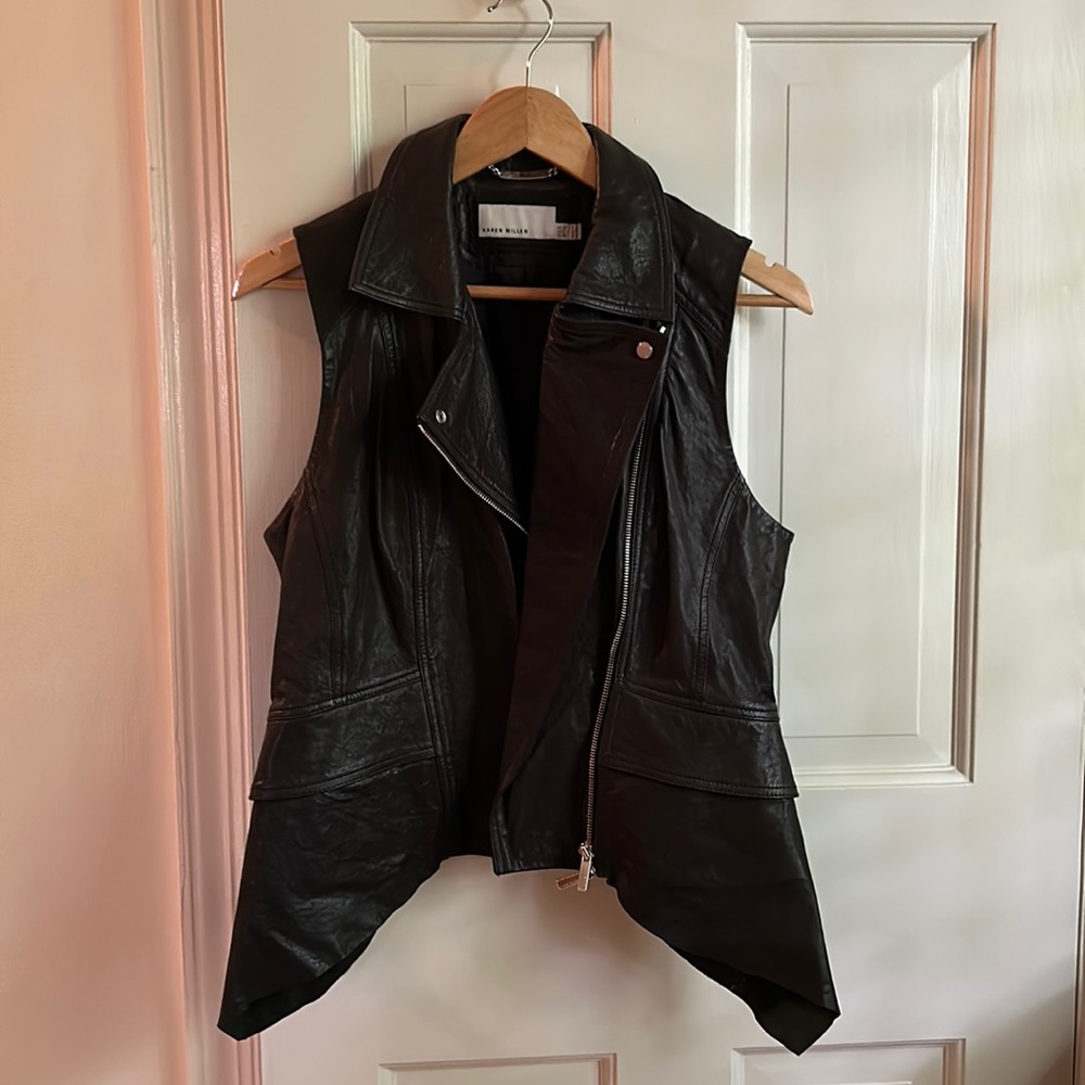 Karen Millen Black Leather Vest